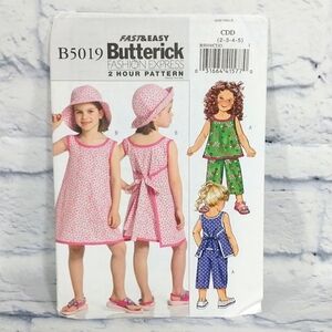 🔵BOGO FREE🔵Girl's Sewing Pattern Dress Top Pants Hat Butterick B5019 Uncut